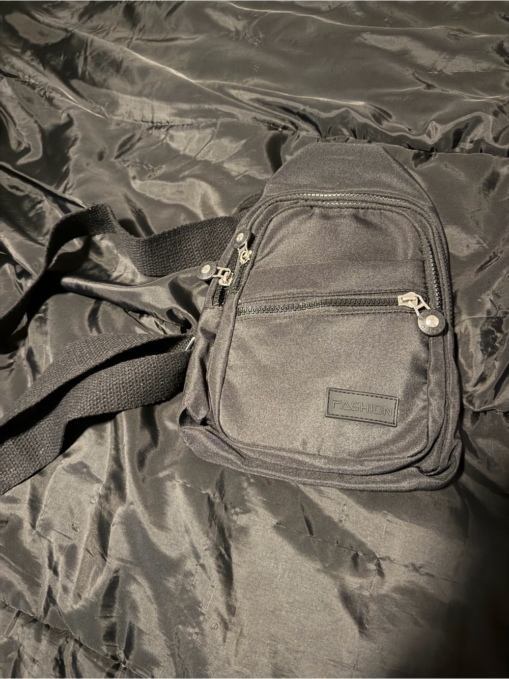 Black unisex Crossbody Sling Bag -